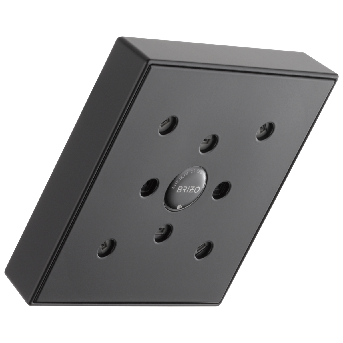 BRIZO Essential Shower 5” Linear Square H2Okinetic Single Function Wall Mount Showerhead — Matte Black