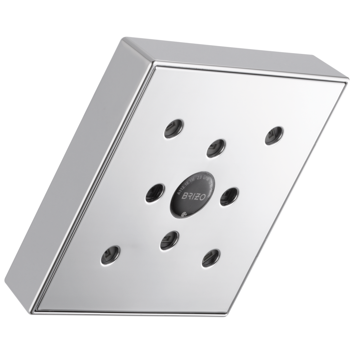 BRIZO Essential Shower 5” Linear Square H2Okinetic Single Function Wall Mount Showerhead — Chrome