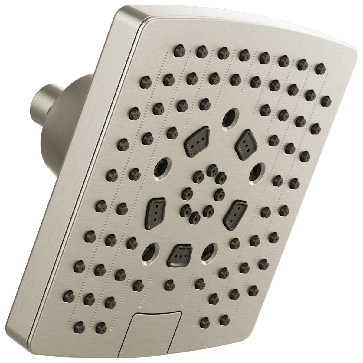 BRIZO Essential Shower 7" Linear Square H2Okinetic Multi-Function Wall Mount Shower Head - 2.5 GPM — Brushed Nickel
