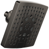 BRIZO Essential Shower 7” Linear Square H2Okinetic Multi-Function Wall Mount Showerhead — Brilliance Black Onyx