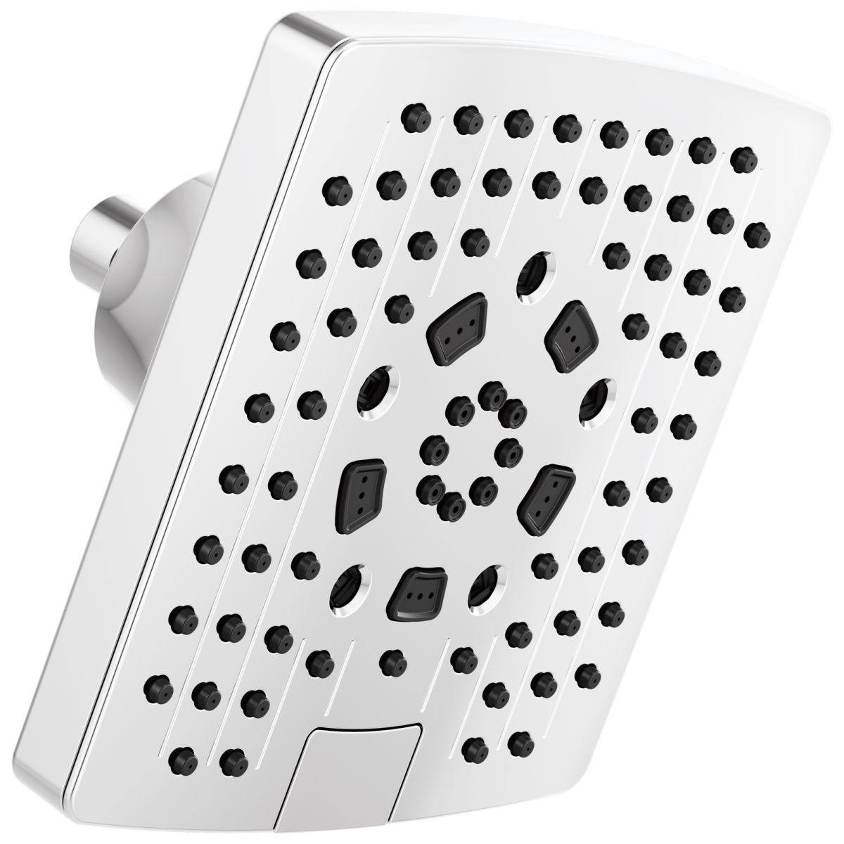 BRIZO Essential Shower 7" Linear Square H2Okinetic Multi-Function Wall Mount Shower Head - 2.5 GPM — Chrome
