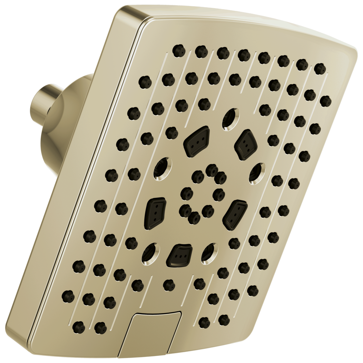 BRIZO Essential Shower 7” Linear Square H2Okinetic Multi-Function Wall Mount Showerhead — Polished Nickel