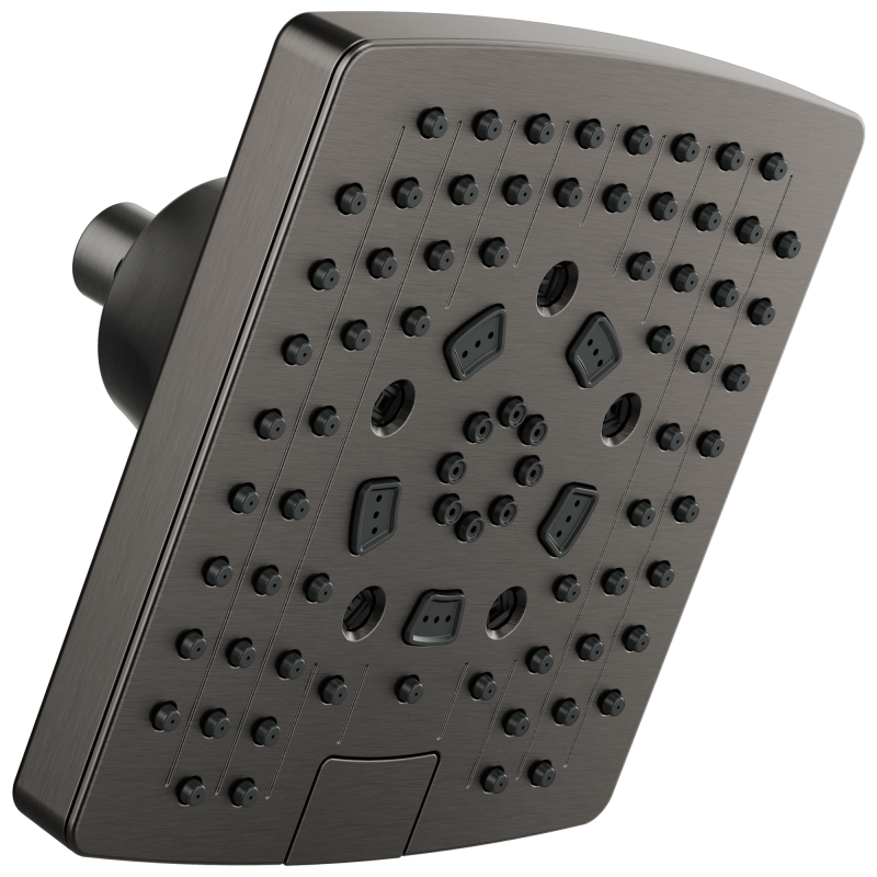 BRIZO Essential Shower 7" Linear Square H2Okinetic Multi-Function Wall Mount Shower Head - 2.5 GPM — Luxe Steel