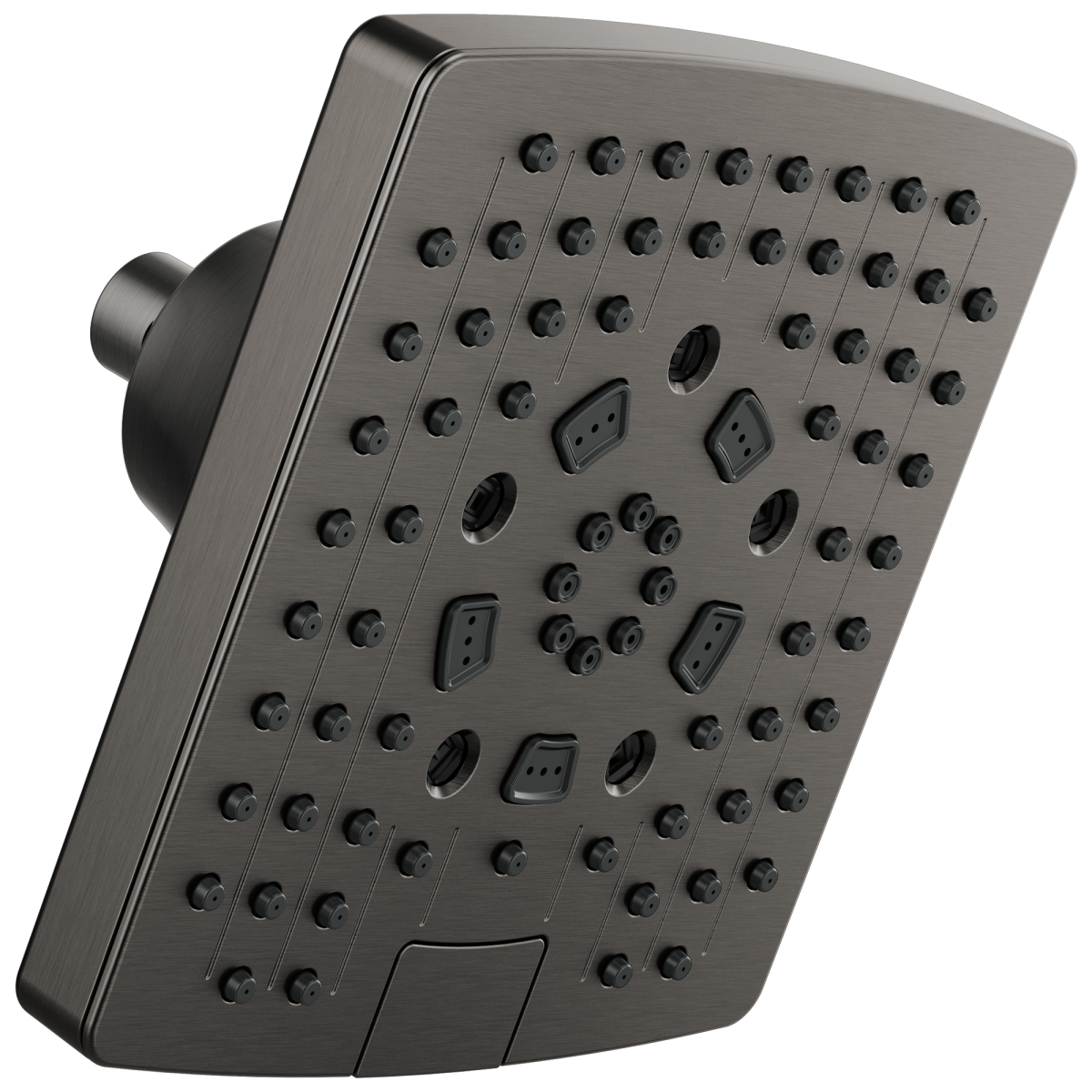 BRIZO Essential Shower 7” Linear Square H2Okinetic Multi-Function Wall Mount Showerhead — Luxe Steel