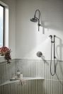 BRIZO Litze Slide Bar Handshower with H2OKINETIC Technology — Matte Black/Luxe Gold