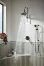 BRIZO Litze Slide Bar Handshower with H2OKINETIC Technology — Matte Black/Luxe Gold