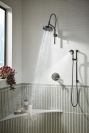 BRIZO Litze Slide Bar Handshower with H2OKINETIC Technology — Matte Black/Luxe Gold