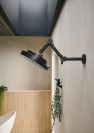 BRIZO Litze 8” H2Okinetic Round Multi-Function Wall Mount Showerhead — MATTE BLACK/LUXE STEEL