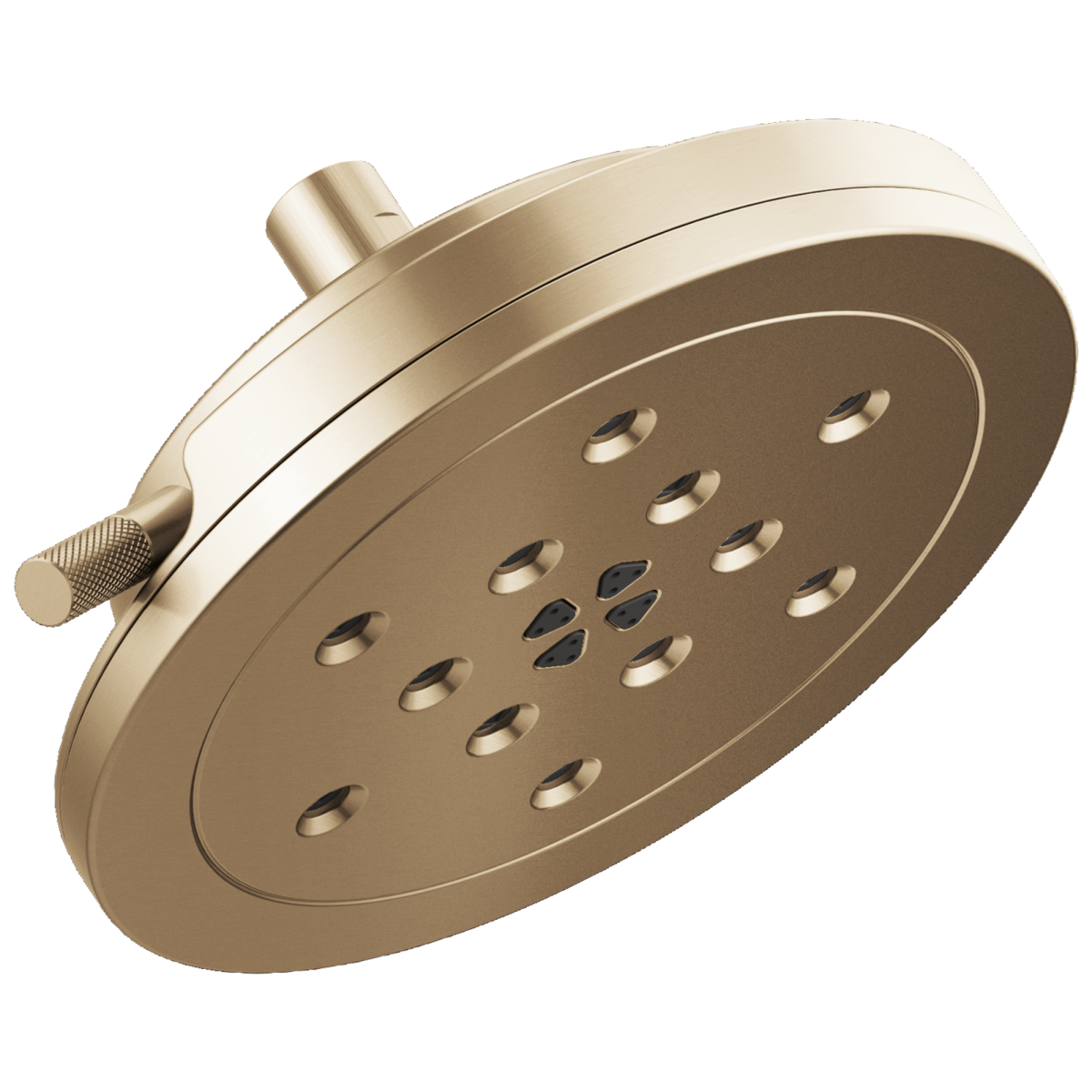 BRIZO Litze 8” H2Okinetic Round Multi-Function Wall Mount Showerhead — Luxe Gold