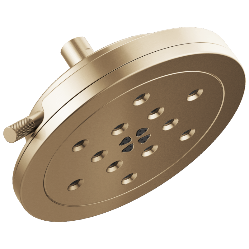 BRIZO Litze 8” H2Okinetic Round Multi-Function Wall Mount Showerhead — Luxe Gold