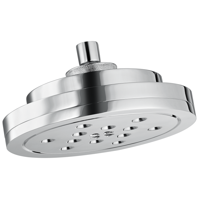 BRIZO Litze 8” H2Okinetic Round Multi-Function Wall Mount Showerhead — Chrome