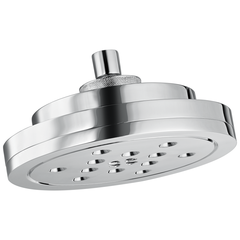 BRIZO Litze 8” H2Okinetic Round Multi-Function Wall Mount Showerhead — Chrome