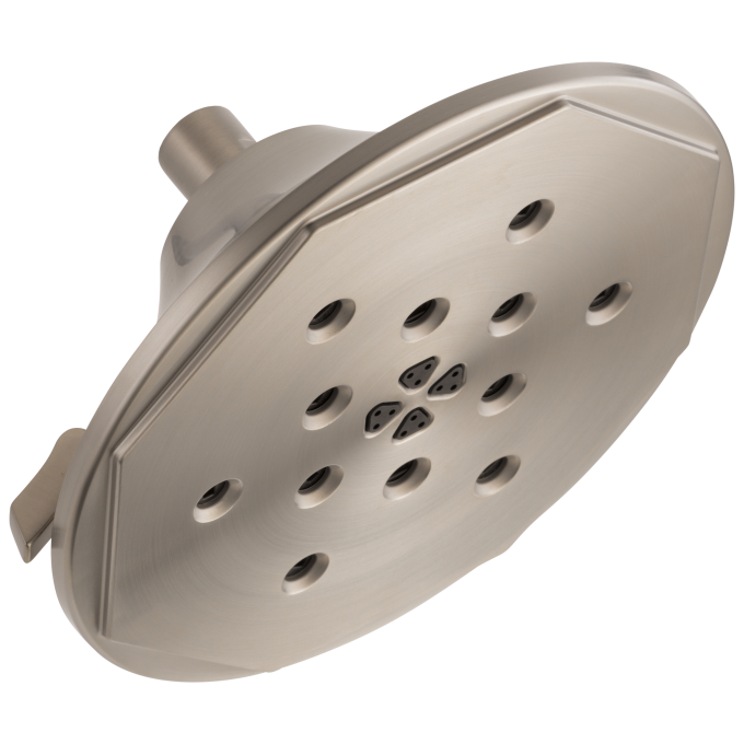 BRIZO Rook 8” H2Okinetic Round Multi-Function Wall Mount Showerhead — Luxe Nickel