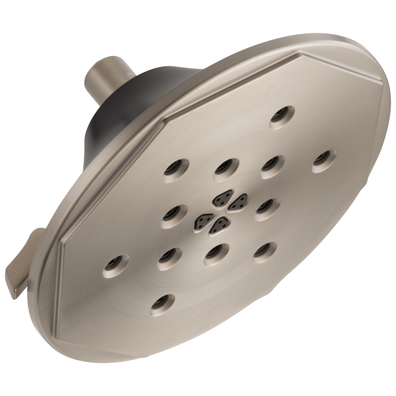 BRIZO Rook 8” H2Okinetic Round Multi-Function Wall Mount Showerhead — Luxe Nickel  /Matte Black