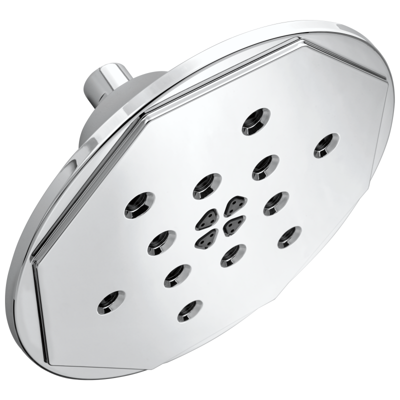 BRIZO Rook 8” H2Okinetic Round Multi-Function Wall Mount Showerhead — Chrome