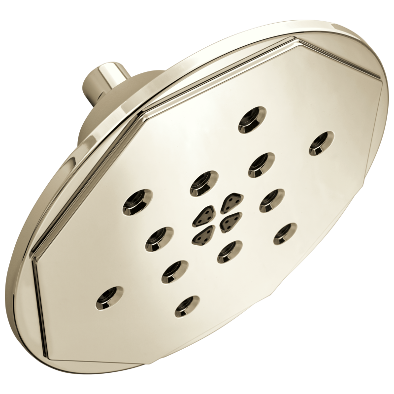 BRIZO Rook 8” H2Okinetic Round Multi-Function Wall Mount Showerhead — Polished Nickel