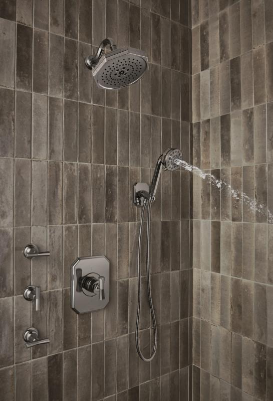 BRIZO Beauclere Multi-Function Wall Mount Hand Shower — Brilliance Black Onyx