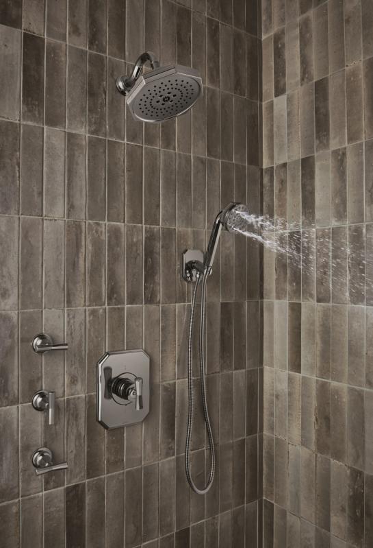 BRIZO Beauclere Multi-Function Wall Mount Hand Shower — Brilliance Black Onyx