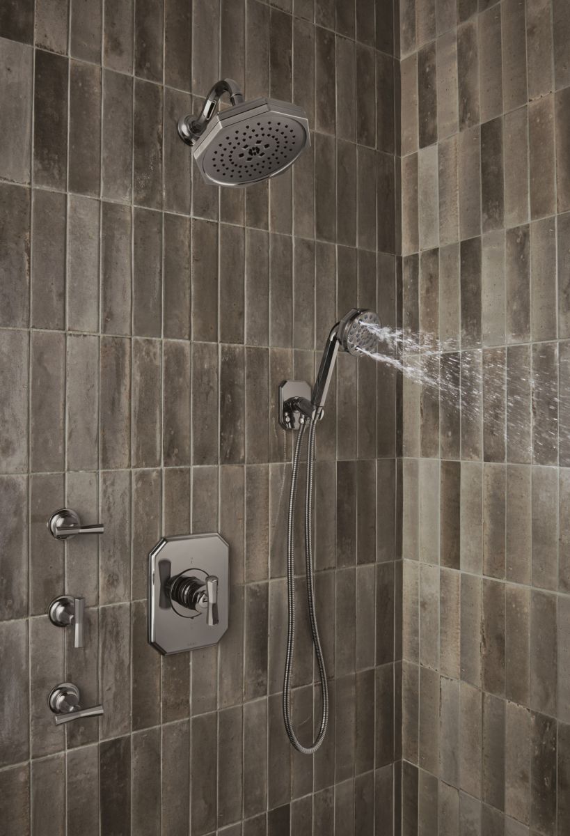 BRIZO Beauclere Sensori Thermostatic Valve Trim Cross Handle Kit — Brilliance Black Onyx