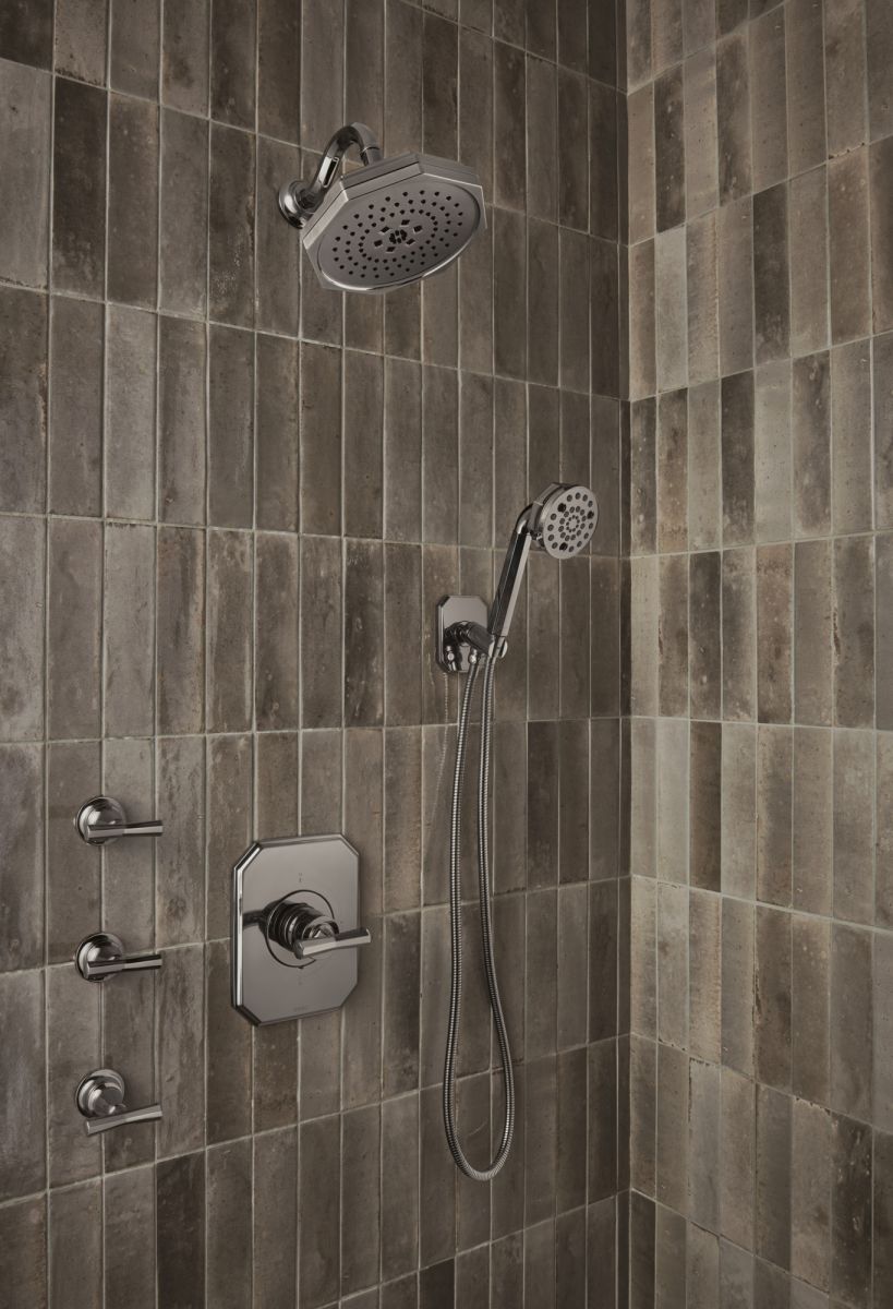 BRIZO Beauclere Sensori Thermostatic Valve Trim Cross Handle Kit — Brilliance Black Onyx
