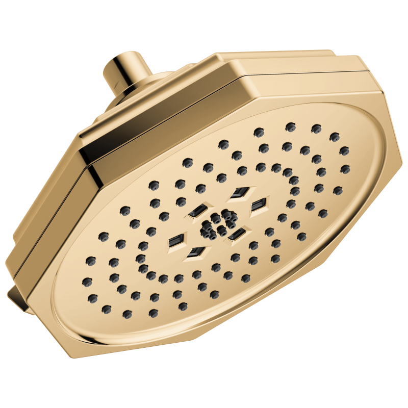 BRIZO Beauclere 8" H2OKINETIC Multi-Function Shower Head — Polished Gold