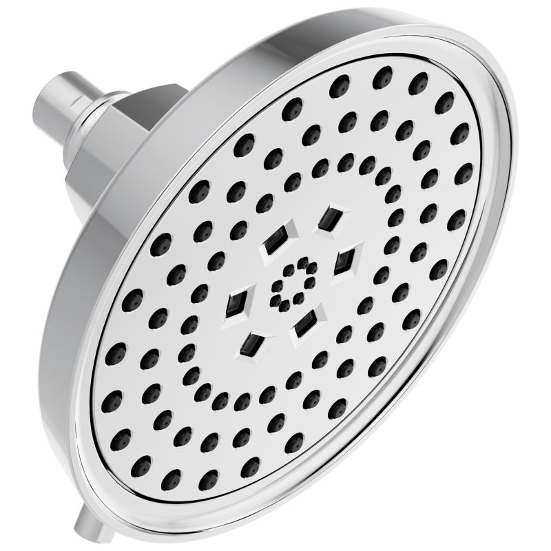 BRIZO Invari 7 5/8” H2Okinetic Round Multi-Function Shower Head - 2.5 GPM — Chrome