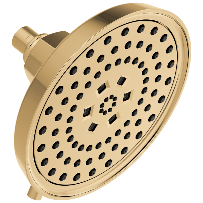 BRIZO Invari 7 5/8” H2Okinetic Round Multi-Function Shower Head - 2.5 GPM — Polished Gold