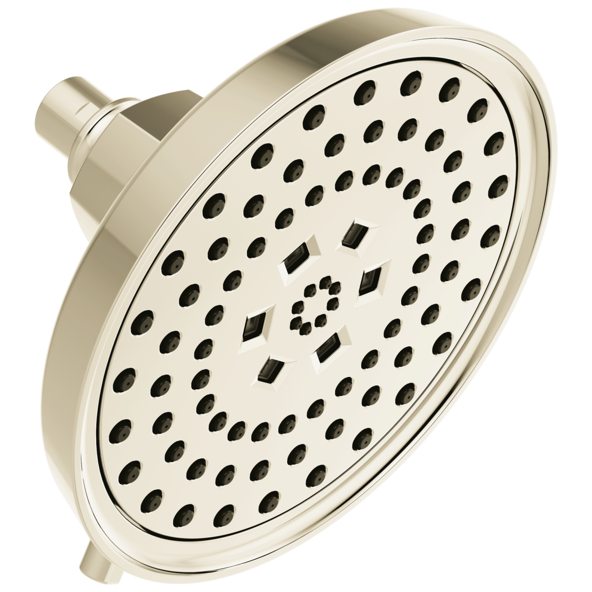 BRIZO Invari 7 5/8” H2Okinetic Round Multi-Function Shower Head - 2.5 GPM — Polished Nickel