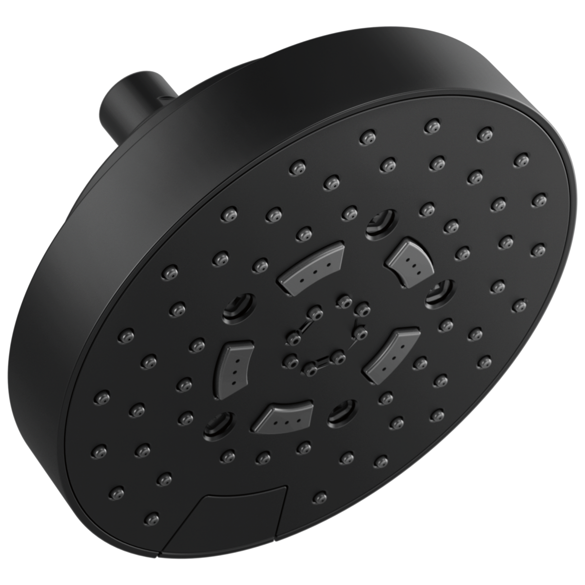 BRIZO Essential Shower 7" Linear Round H2Okinetic Multi-Function Wall Mount Shower Head - 1.75 GPM — Matte Black