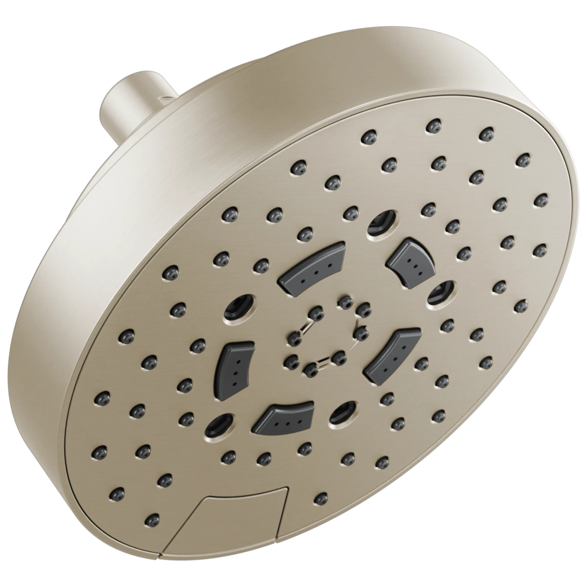 BRIZO Essential Shower 7" Linear Round H2Okinetic Multi-Function Wall Mount Shower Head - 1.75 GPM — Brushed Nickel