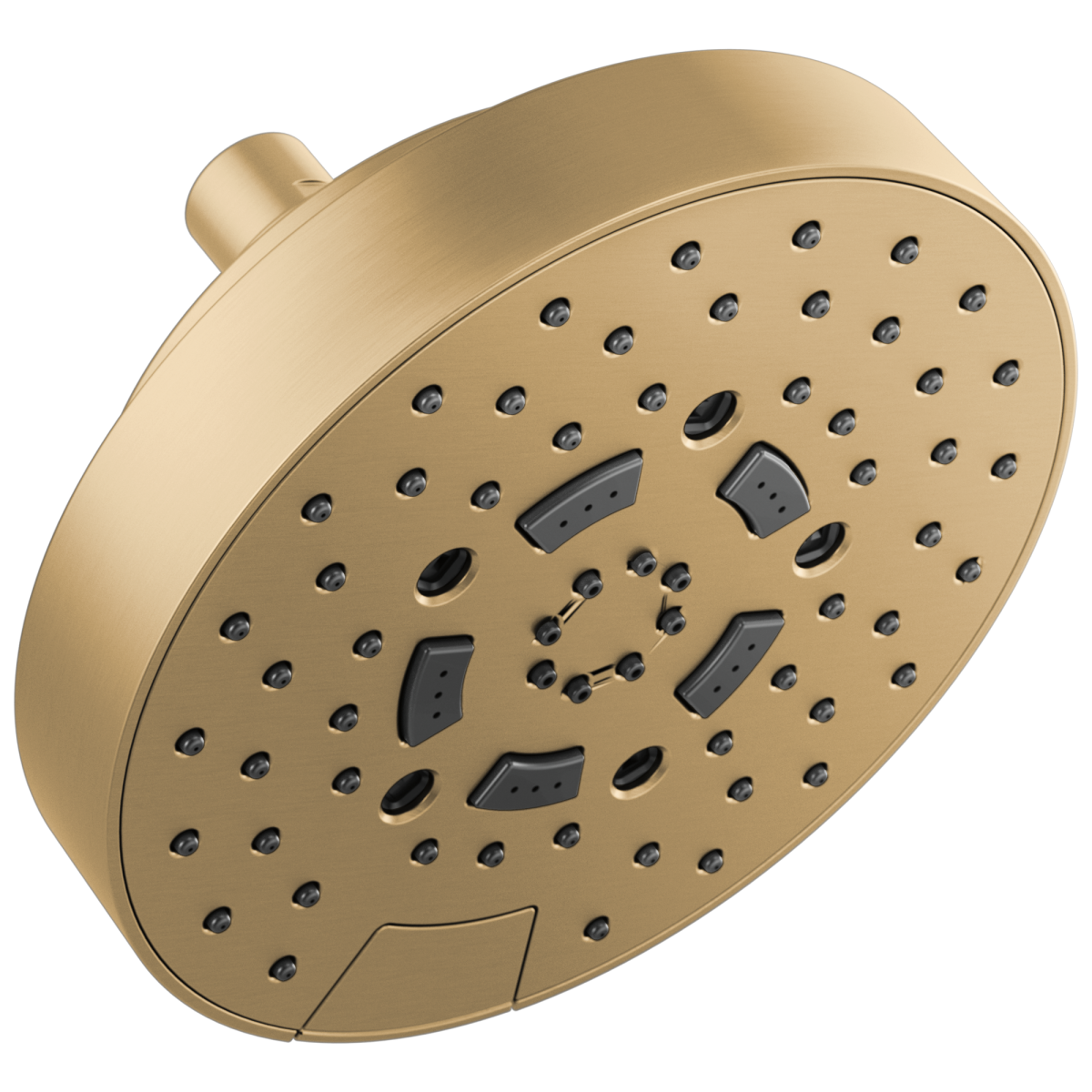 BRIZO Essential Shower 7" Linear Round H2Okinetic Multi-Function Wall Mount Shower Head - 2.5 GPM — Luxe Gold