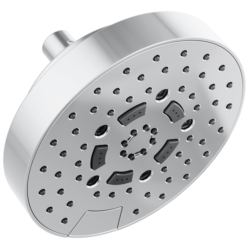 BRIZO Essential Shower 7” Linear Round H2Okinetic Multi-Function Wall Mount Shower Head - 1.5 GPM — Chrome