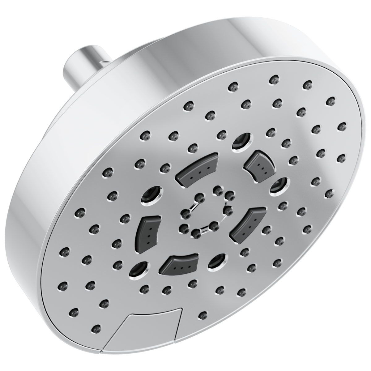 BRIZO Essential Shower 7" Linear Round H2Okinetic Multi-Function Wall Mount Shower Head - 2.5 GPM — Chrome