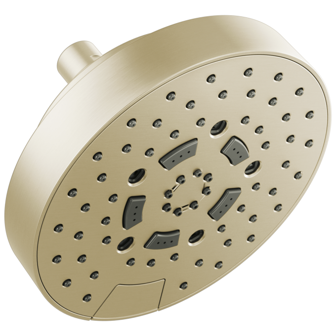 BRIZO Essential Shower 7” Linear Round H2Okinetic Multi-Function Wall Mount Shower Head - 1.5 GPM — Polished Nickel