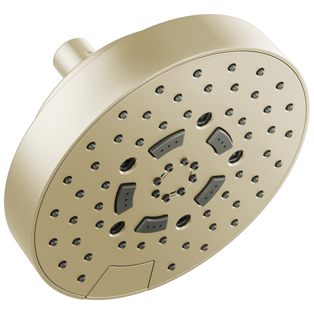 BRIZO Essential Shower 7" Linear Round H2Okinetic Multi-Function Wall Mount Shower Head - 1.75 GPM — Polished Nickel