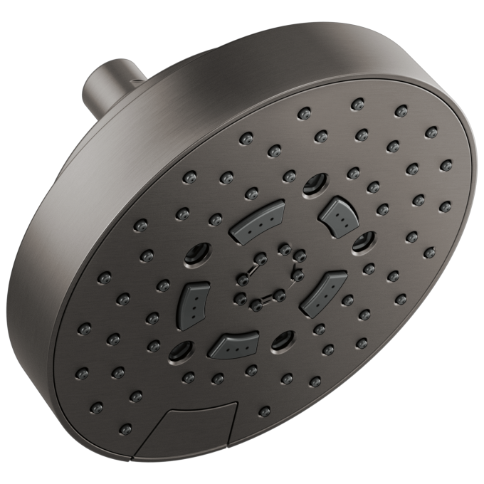 BRIZO Essential Shower 7” Linear Round H2Okinetic Multi-Function Wall Mount Shower Head - 1.5 GPM — Luxe Steel