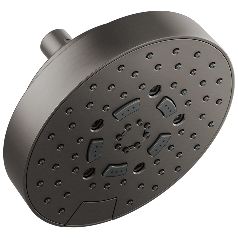 BRIZO Essential Shower 7" Linear Round H2Okinetic Multi-Function Wall Mount Shower Head - 1.75 GPM — Luxe Steel