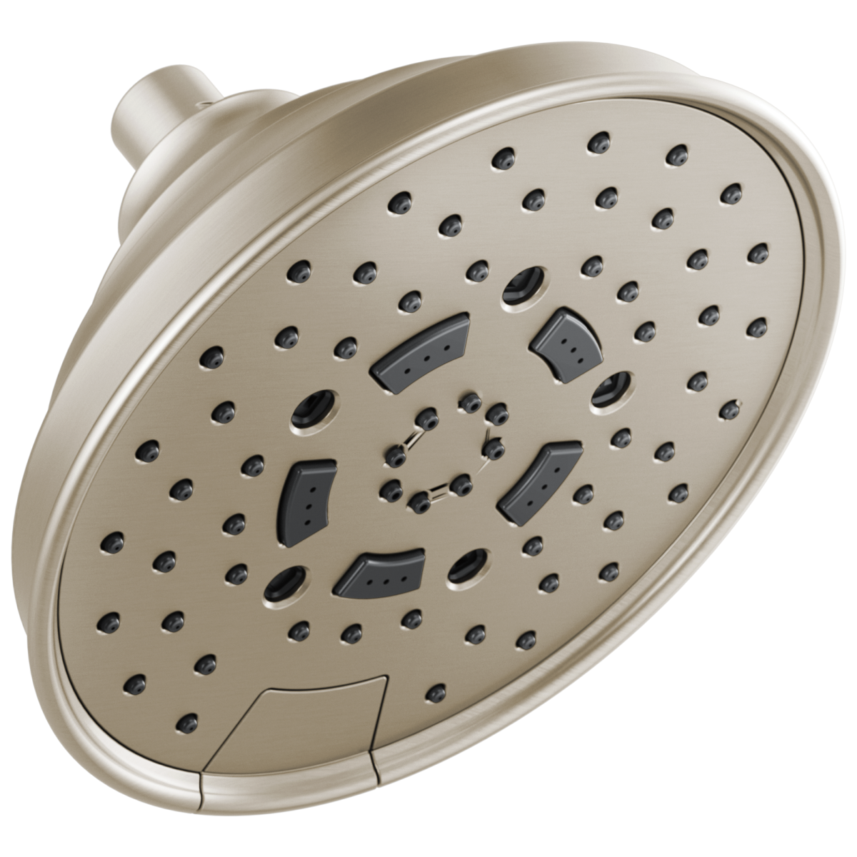 BRIZO Essential Shower 7" Classic Round H2Okinetic Multi-Function Wall Mount Shower Head - 1.75 GPM — Brushed Nickel