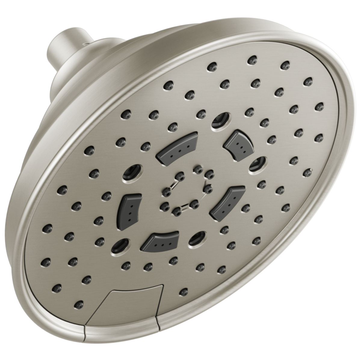 BRIZO Essential Shower 7" Classic Round H2Okinetic Multi-Function Wall Mount Shower Head - 2.5 GPM — Luxe Nickel