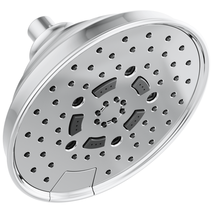 BRIZO Essential Shower 7" Classic Round H2Okinetic Multi-Function Wall Mount Shower Head - 1.75 GPM — Chrome