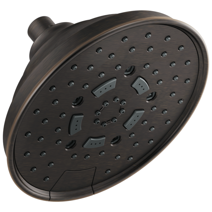 BRIZO Essential Shower 7" Classic Round H2Okinetic Multi-Function Wall Mount Shower Head - 2.5 GPM — Venetian Bronze