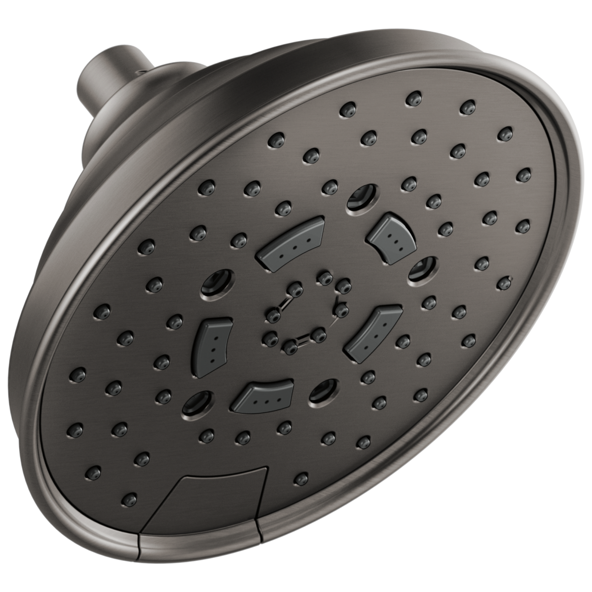 BRIZO Essential Shower 7" Classic Round H2Okinetic Multi-Function Wall Mount Shower Head - 2.5 GPM — Luxe Steel