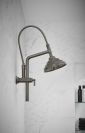 BRIZO Essential Shower 10 7/16" Classic Slide Bar Shower Arm And Flange — Luxe Steel