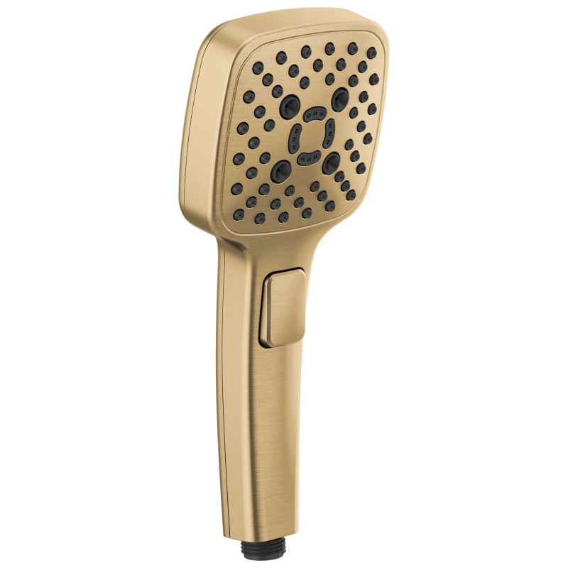 BRIZO Essential Shower Linear Square Multi-Function Hand Shower — Luxe Gold