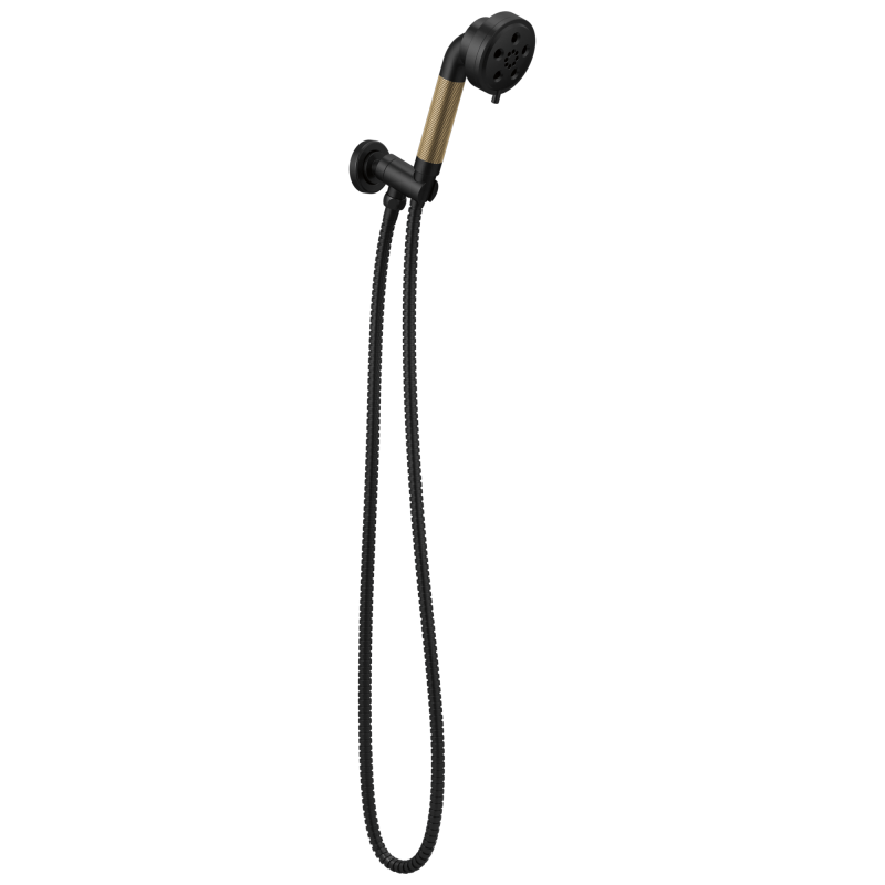 BRIZO Litze Wall Mount Handshower with H2OKINETIC Technology — Matte Black/Luxe Gold