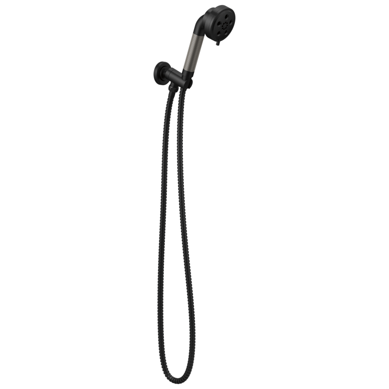 BRIZO Litze Wall Mount Handshower with H2OKINETIC Technology — MATTE BLACK/LUXE STEEL