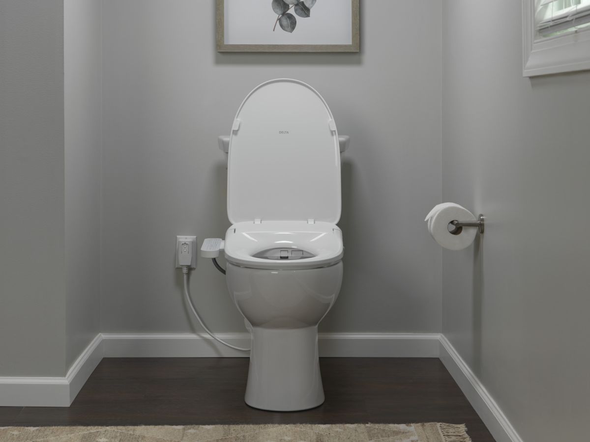 DELTA Refresh Standard Elongated Electric Bidet Toilet Seat — White