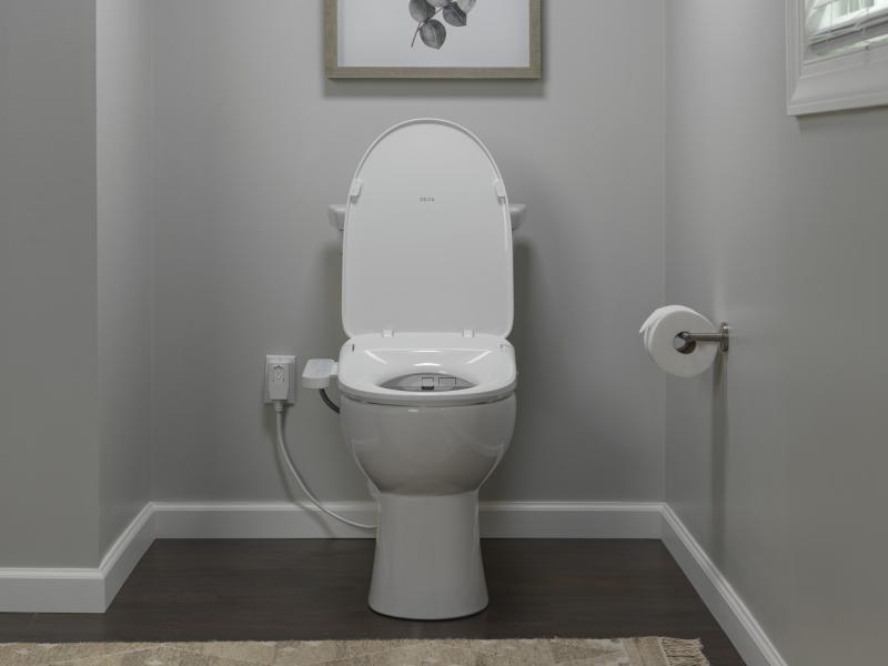 DELTA Refresh Standard Elongated Electric Bidet Toilet Seat — White