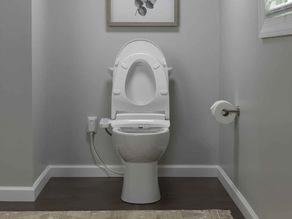 DELTA Refresh Standard Elongated Electric Bidet Toilet Seat — White