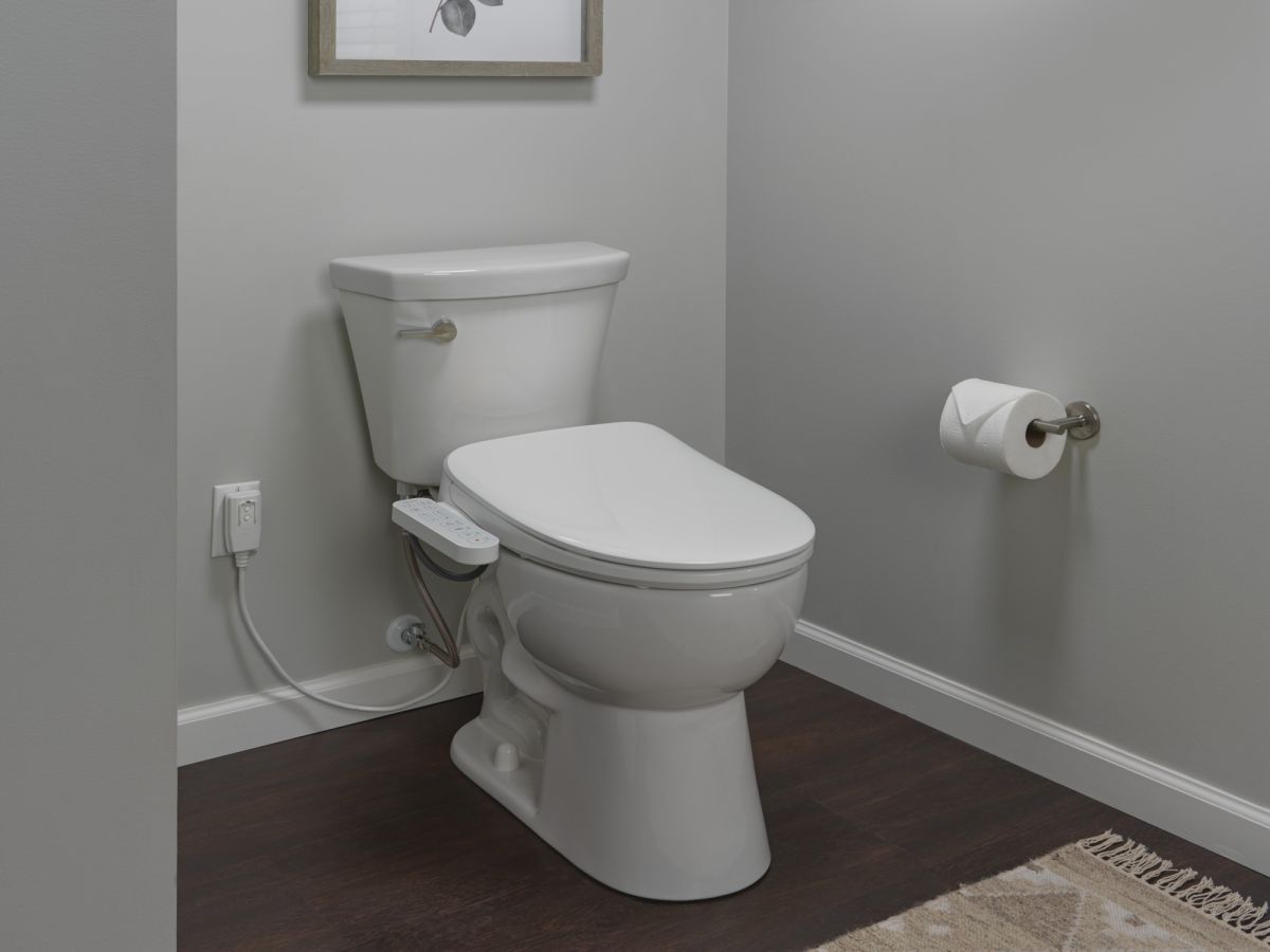 DELTA Refresh Standard Elongated Electric Bidet Toilet Seat — White